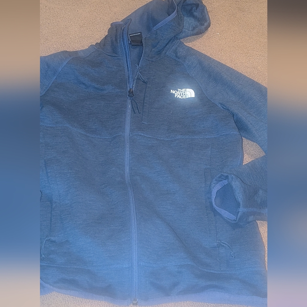 The North Face Navy Blue Men's SMALL SM S JACKET COAT WITH HOOD WORN 2X